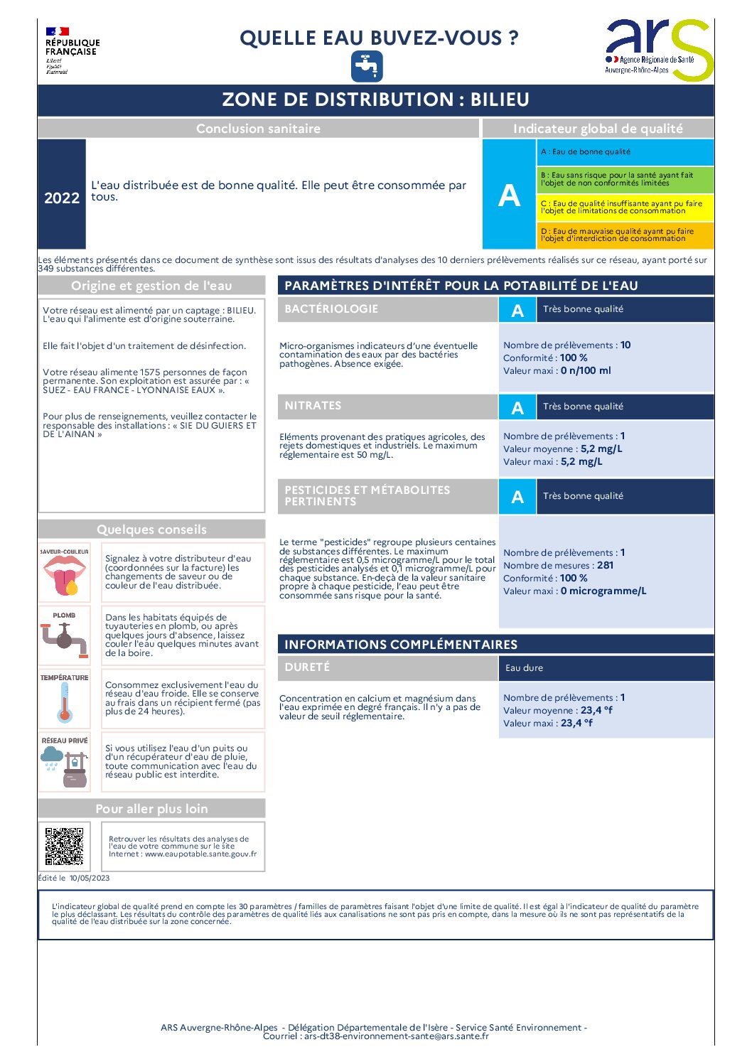 Cliquez pour ouvrir le bulletin de Bilieu