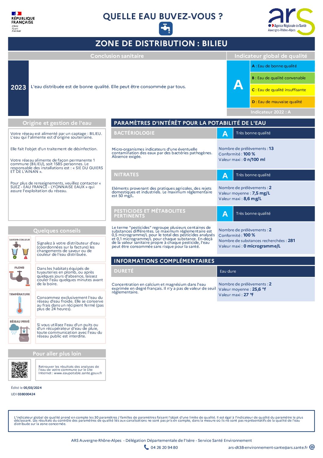Cliquez pour ouvrir le bulletin de Bilieu
